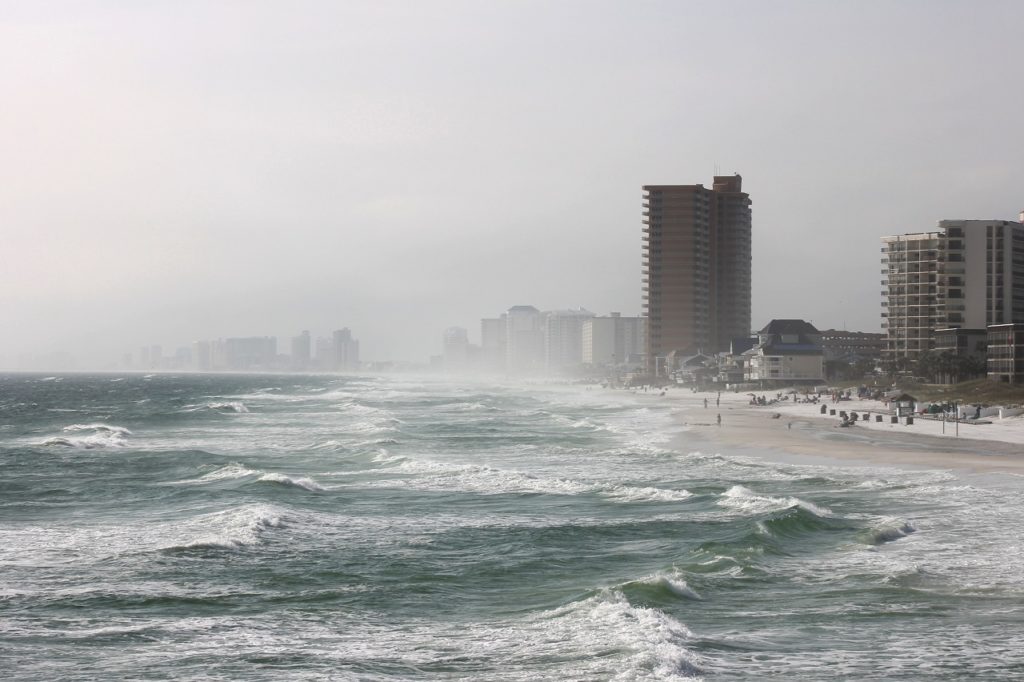 beach during hurricane image