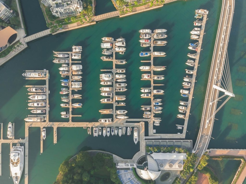 aerial view of marina image